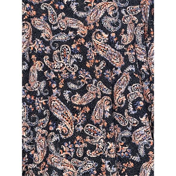 GREAT CONDITION J JILL SIMPLY SUPIMA SCOOP NECK LS TUNIC/TOP LARGE NAVY PAINTED - Picture 6 of 7